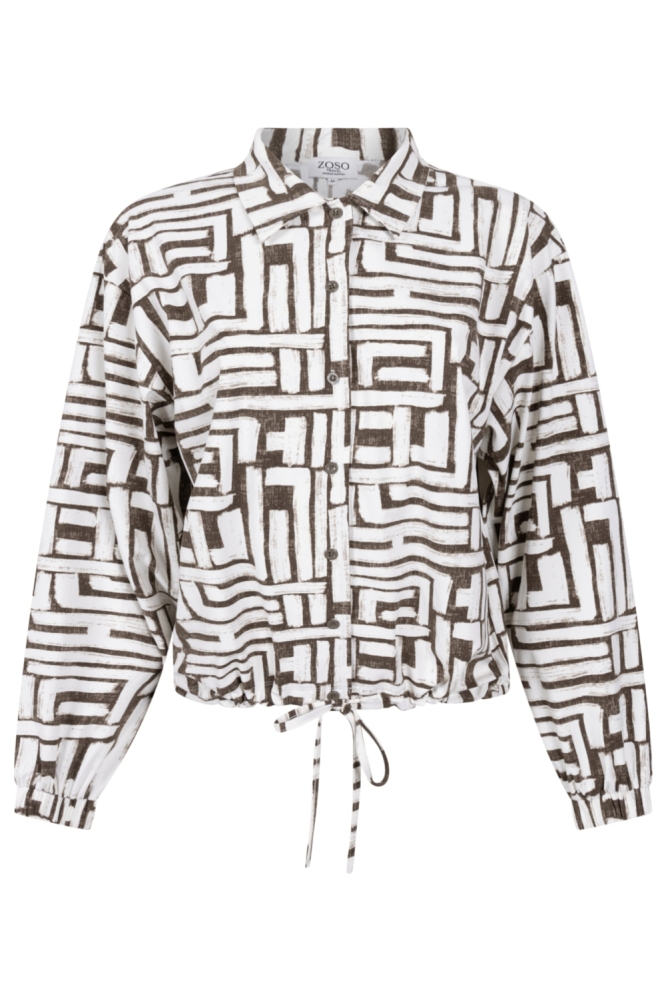 Zoso beige dames blouse | Vooraanzicht