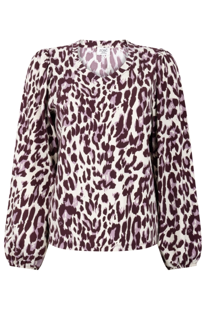 Zoso bordeaux dames t-shirt | Vooraanzicht