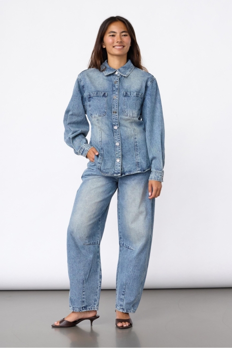 SisterS point blauwe dames blouse | Model