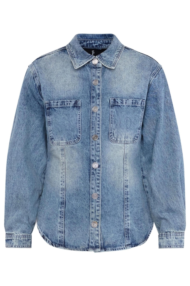 SisterS point blauwe dames blouse | Vooraanzicht