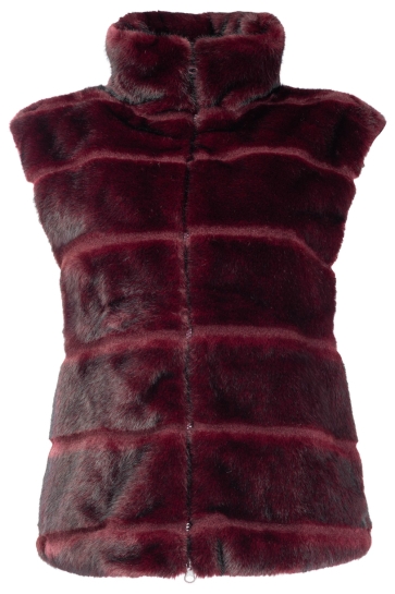 NED Vest MOOR SL LINES SHORT RMJ SHAGGY F 26W U480 04 Grape Wine