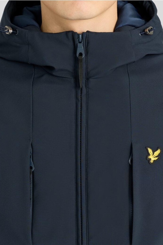 Lyle & Scott blauwe heren jas | Close up