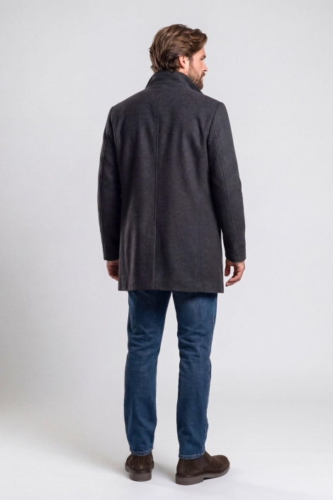 Campbell grijze heren jas | Model achteraanzicht