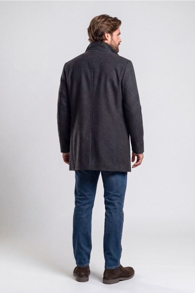 Campbell grijze heren jas | Model achteraanzicht