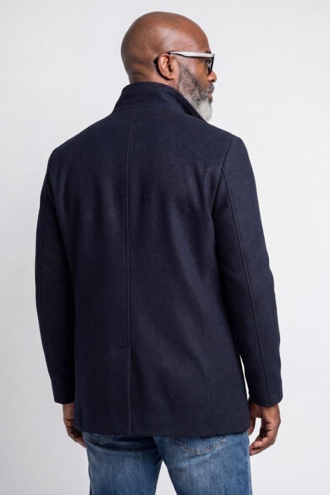Campbell blauwe heren jas | Model achteraanzicht