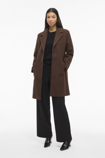 Vila Jas VICLAUDIA BUTTON COAT - NOOS 14094900 COFFEE BEAN