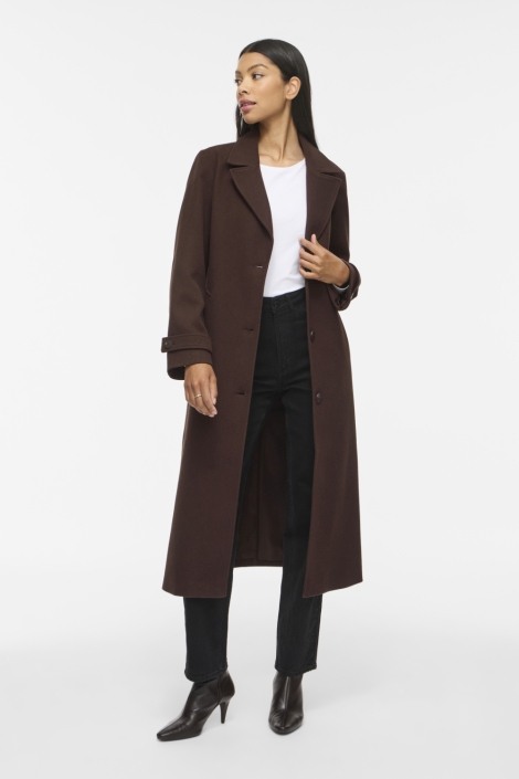 Vila bruine dames jas | Model vooraanzicht