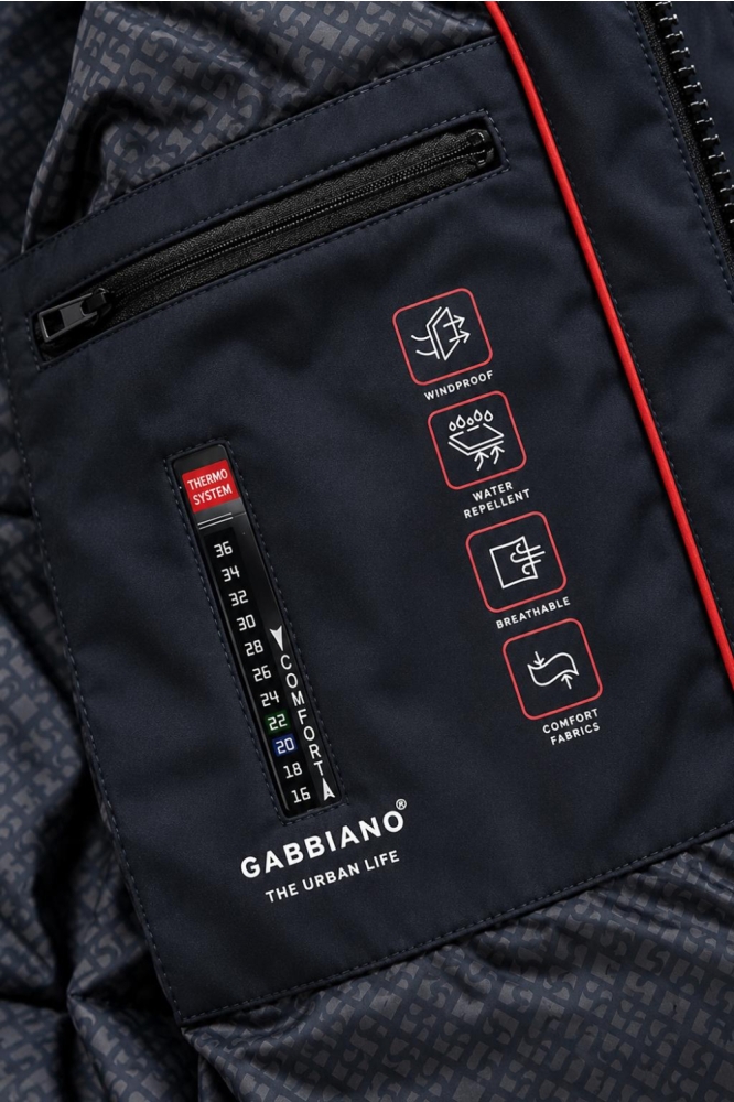 Gabbiano blauwe heren jas | Close up