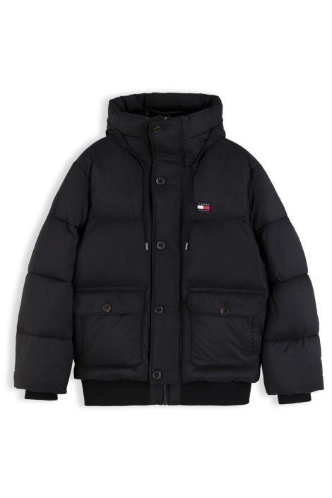 Tommy Jeans zwarte heren jas | Vooraanzicht