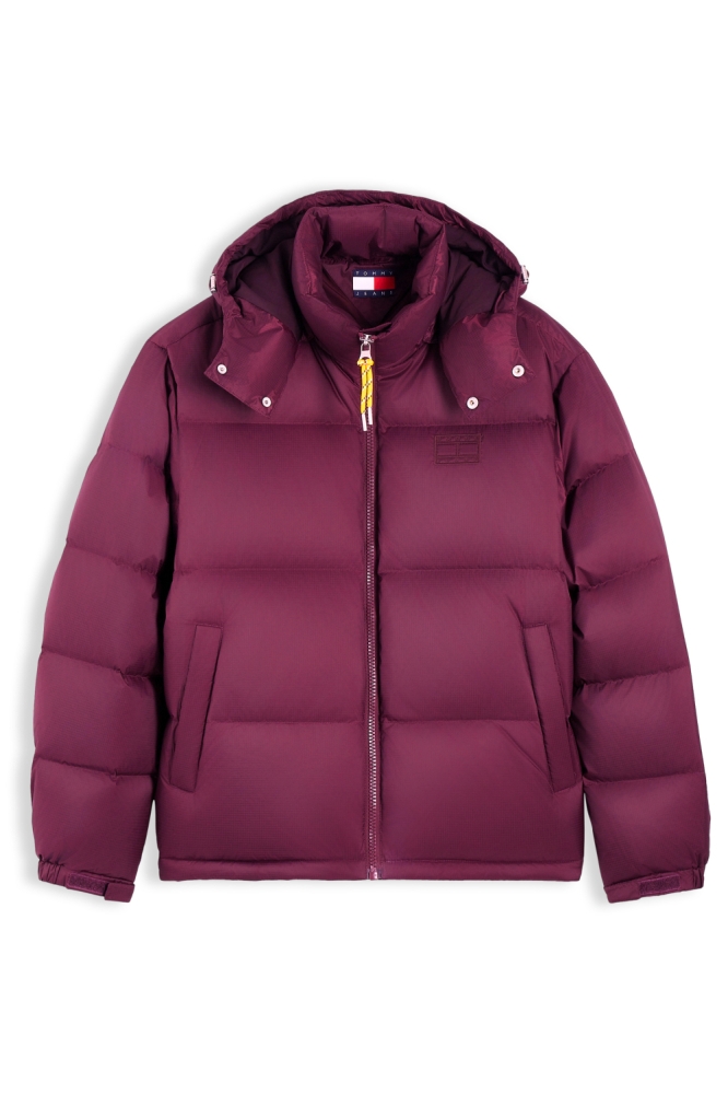 Tommy Jeans bordeaux heren jas | Vooraanzicht