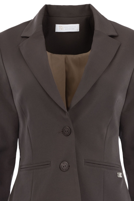 TQ Amsterdam bruine dames blazer | Close up