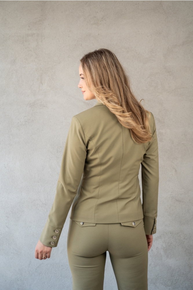 TQ Amsterdam groene dames blazer | Model achteraanzicht
