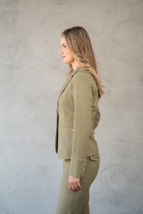 TQ Amsterdam groene dames blazer | Model zijaanzicht