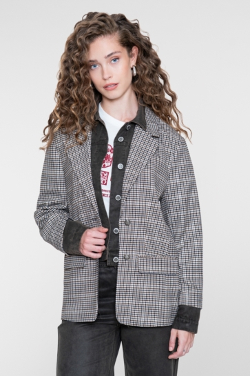 Geisha Blazer BLAZER JEANSJACKET COMBI 65509 10 775 brown / check combi