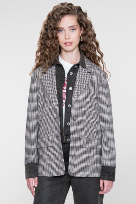 Geisha bruine dames blazer | Model vooraanzicht