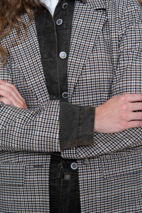 Geisha bruine dames blazer | Close up