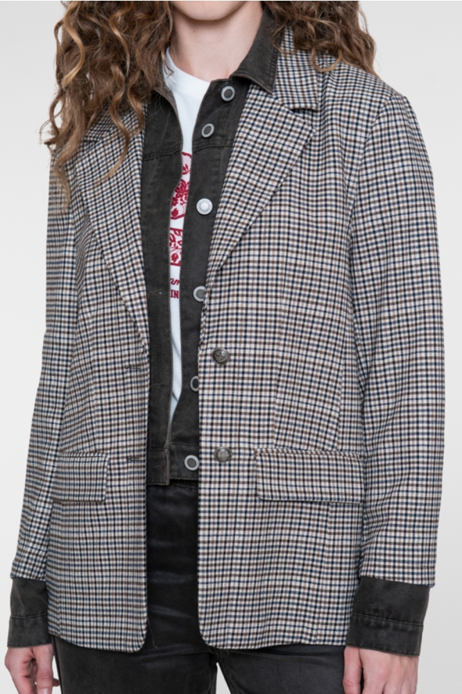 Geisha bruine dames blazer | Model vooraanzicht