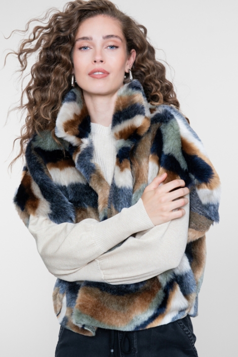 Geisha camel dames jas | Model vooraanzicht