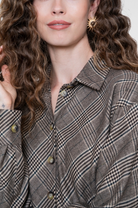 Geisha bruine dames blazer | Close up