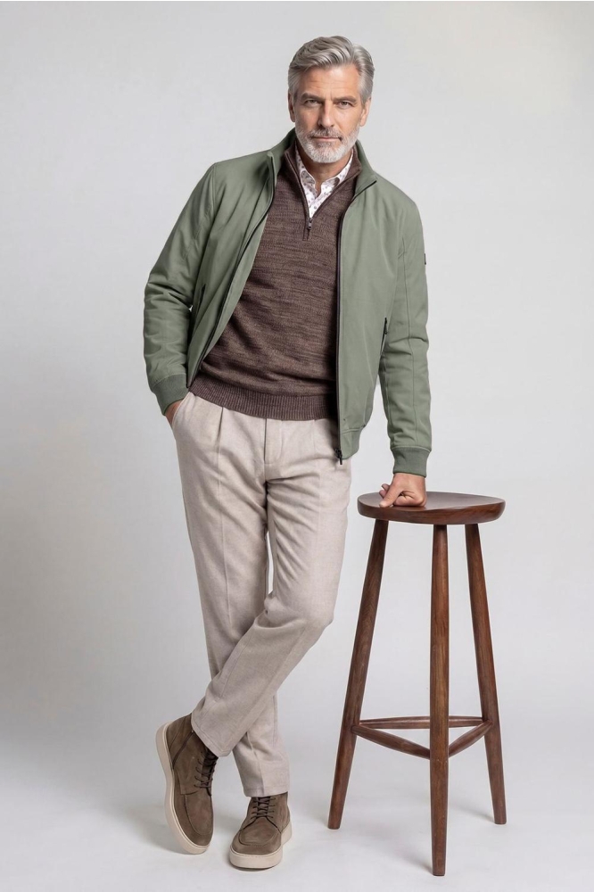 Campbell groene heren jas | Model