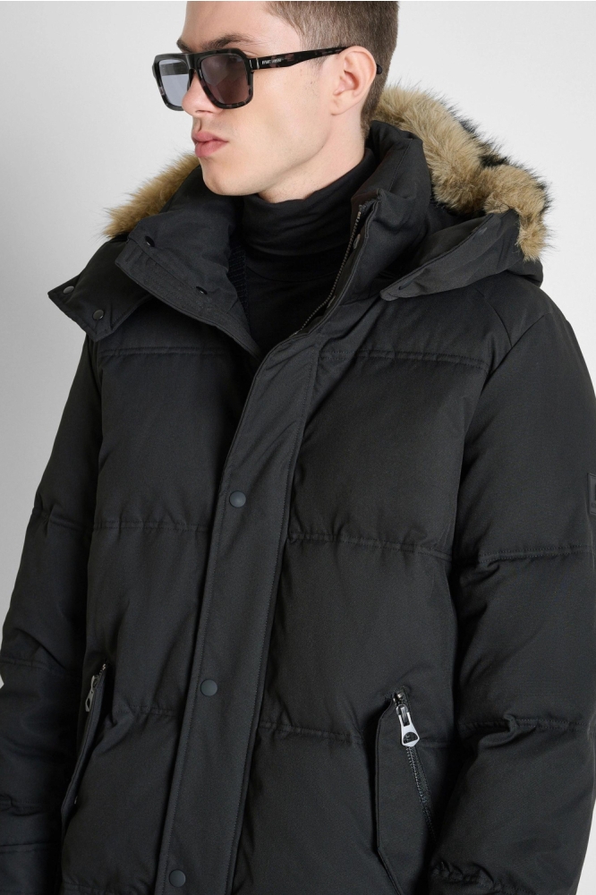 Antony Morato zwarte heren jas | Close up