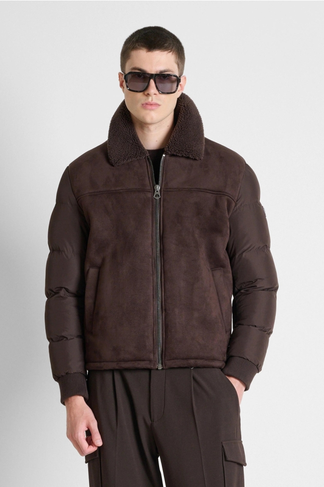 Antony Morato bruine heren jas | Model vooraanzicht