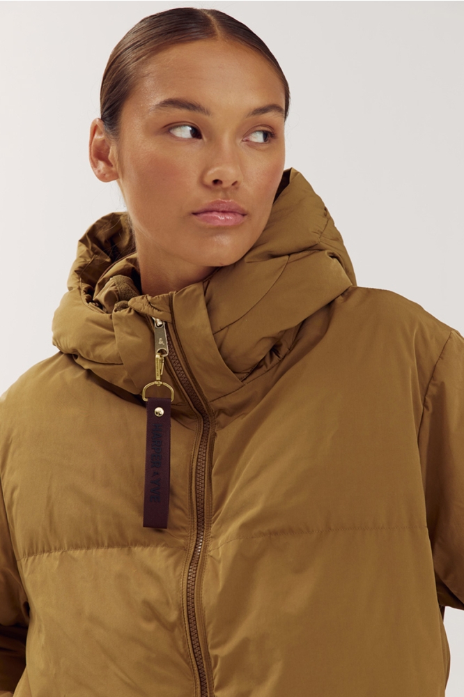 Harper & Yve groene dames jas | Close up