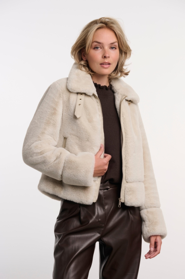 Rino & Pelle Jas SHORT FAUX FUR JACKET 7002613 BIRCH