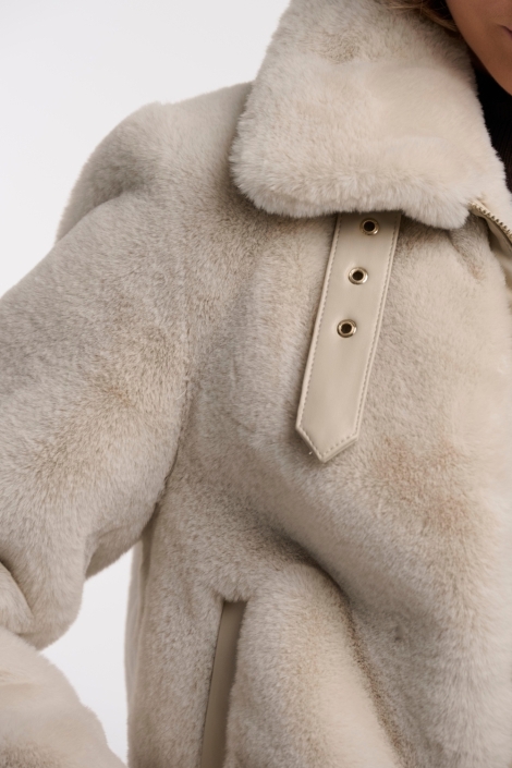 Rino & Pelle witte dames jas | Close up