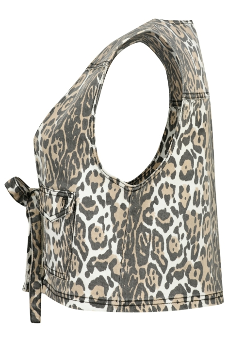 Raizzed zand dames gilet | Zijaanzicht