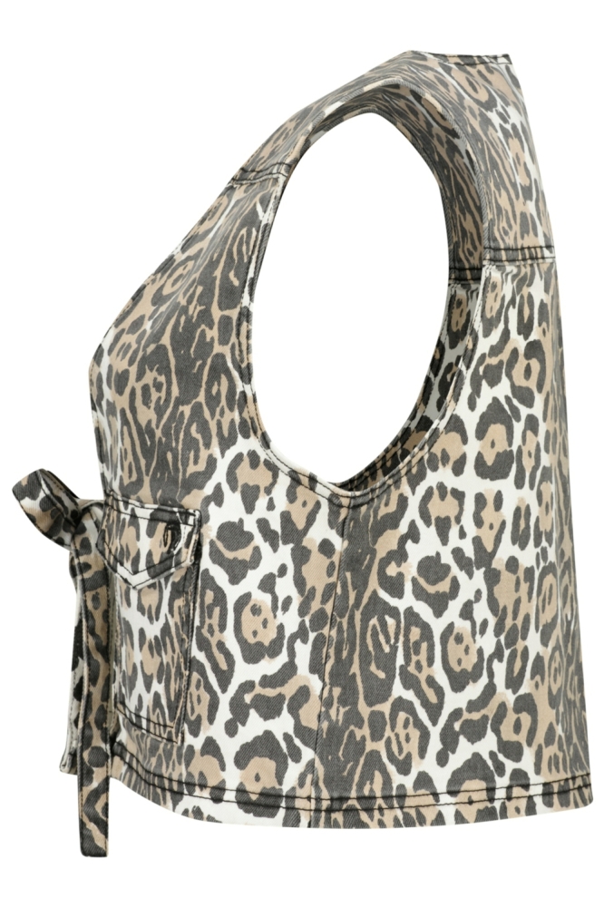 Raizzed zand dames gilet | Zijaanzicht