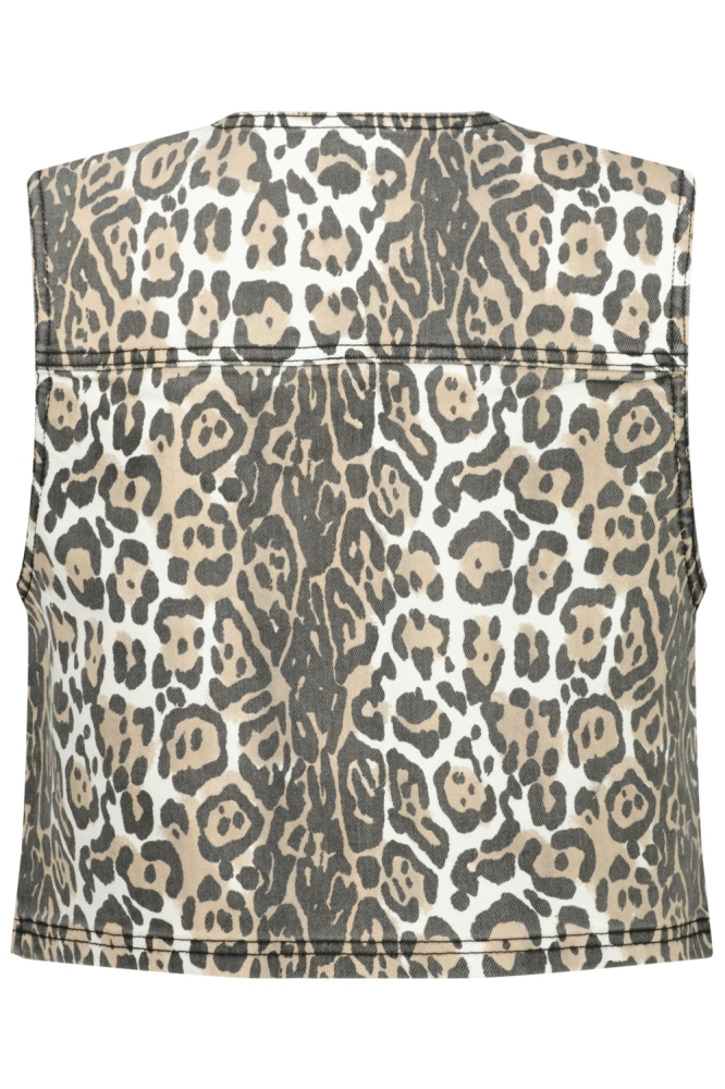 Raizzed zand dames gilet | Achteraanzicht