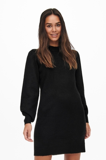 Jacqueline de Yong jdyrue l/s high neck dress knt noos Zwart