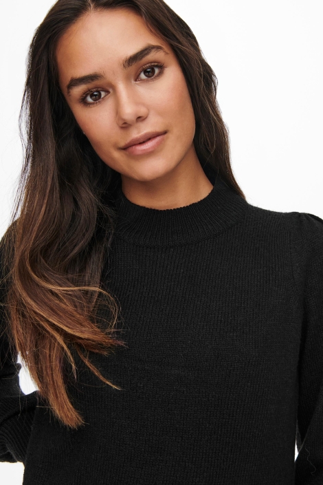 Jacqueline de Yong zwarte dames jurk | Close up