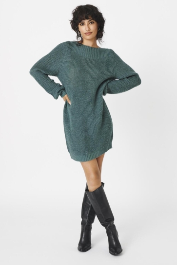 Jacqueline de Yong Jurk JDYWHITNEY MEGAN L/S BOAT DRESS KNT 15234103 North Atlantic/W BLACK PL