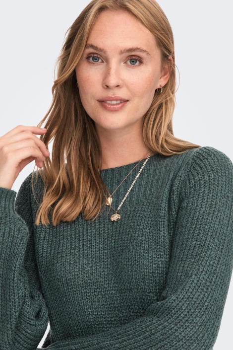 Jacqueline de Yong groene dames jurk | Close up