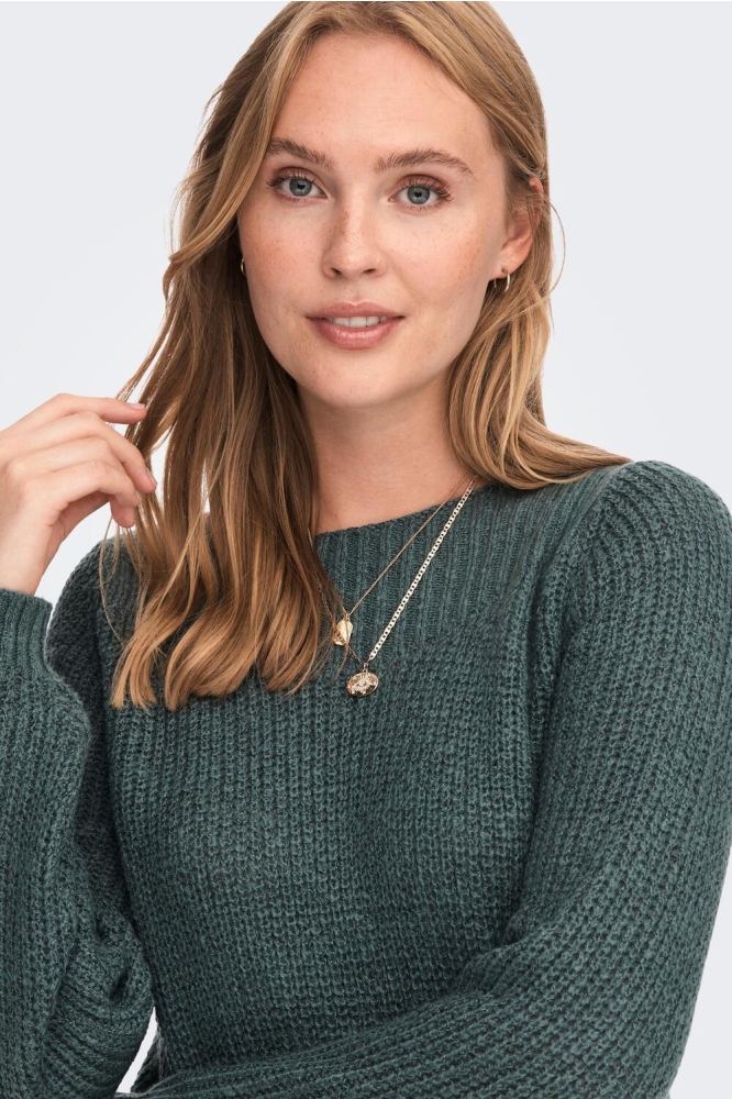 Jacqueline de Yong groene dames jurk | Close up