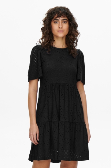 Jacqueline de Yong jdycarla cathinka s/s dress jrs atk Zwart