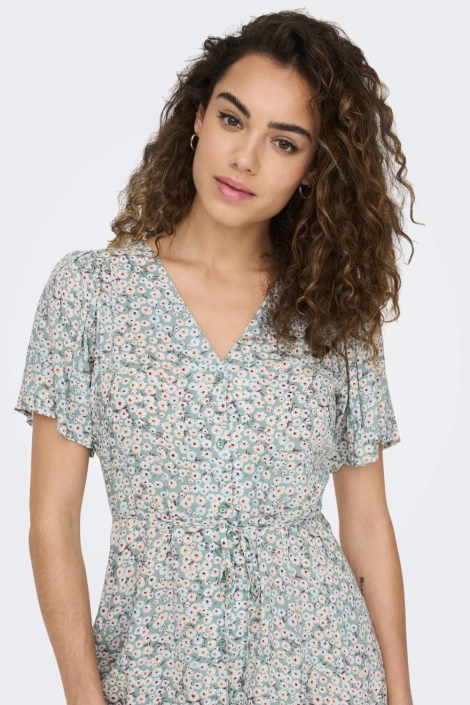 Only groene dames jurk | Close up
