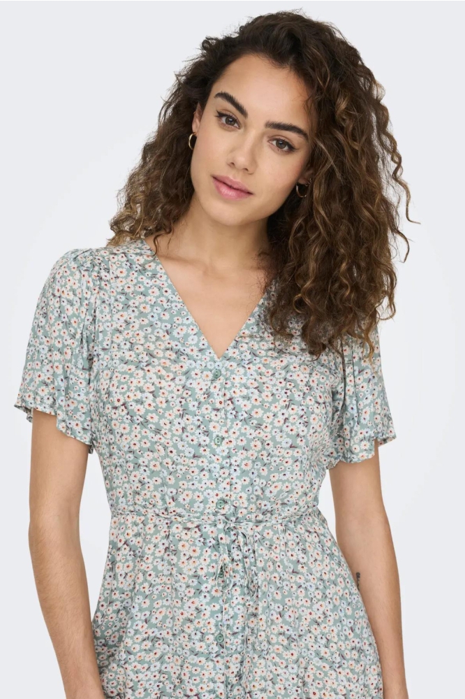 Only groene dames jurk | Close up