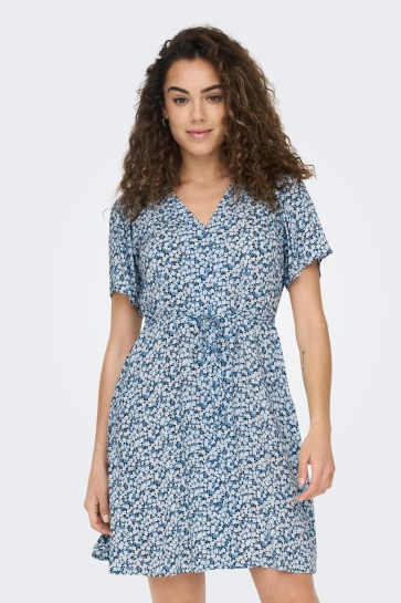Only onlevida s/s short dress wvn noos Blauw