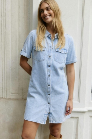 Vero Moda VMJENNIE SS SHORT DENIM DRESS MIX N 10309665 Light Blue Denim