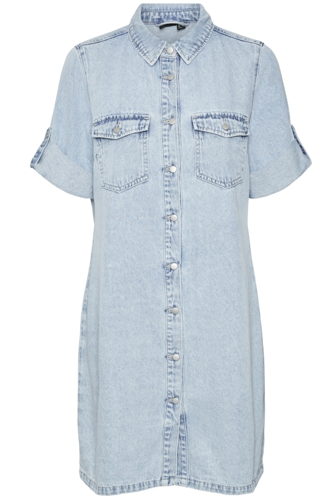 Vero Moda blauwe dames jurk | Model vooraanzicht