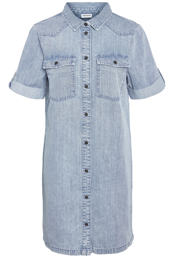 Noisy may blauwe dames jurk | Vooraanzicht