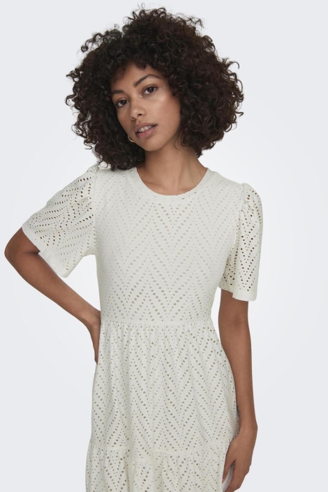 Jacqueline de Yong witte dames jurk | Close up