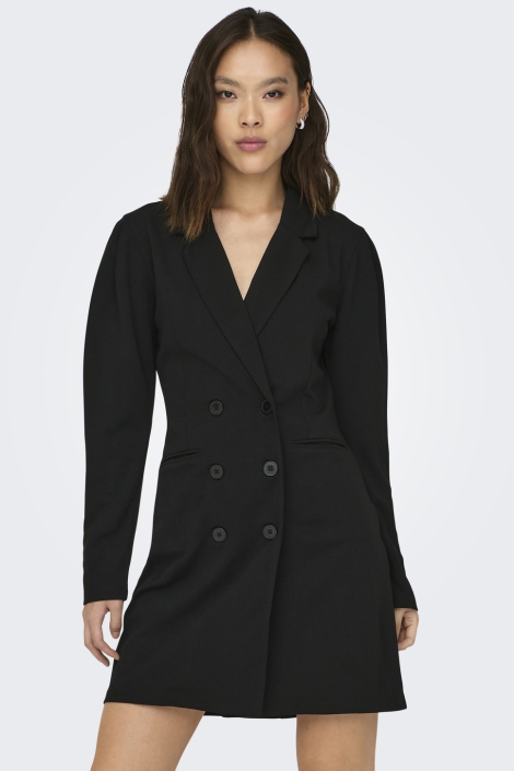Jacqueline de Yong zwarte dames jurk | Model vooraanzicht