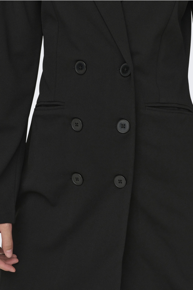 Jacqueline de Yong zwarte dames jurk | Close up