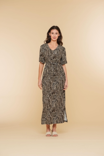 Geisha Jurk FAY MAXI DRESS MET PRINT 47415 60 Off-white/Black