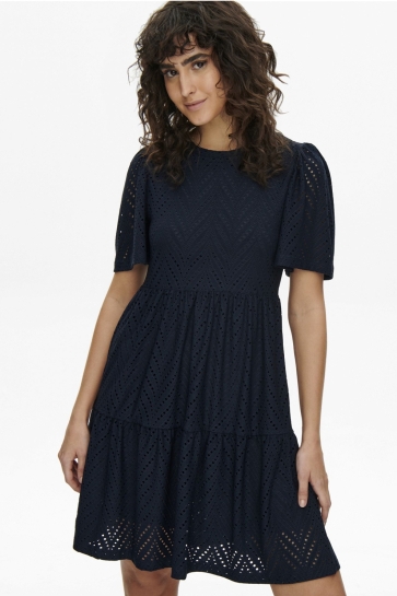 Jacqueline de Yong Jurk JDYCARLA CATHINKA S/S DRESS JRS NOOS 15254680 SKY CAPTAIN