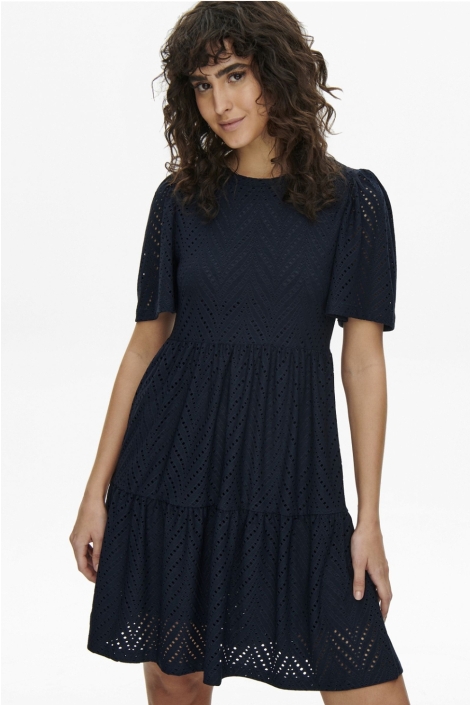 Jacqueline de Yong blauwe dames jurk | Model vooraanzicht